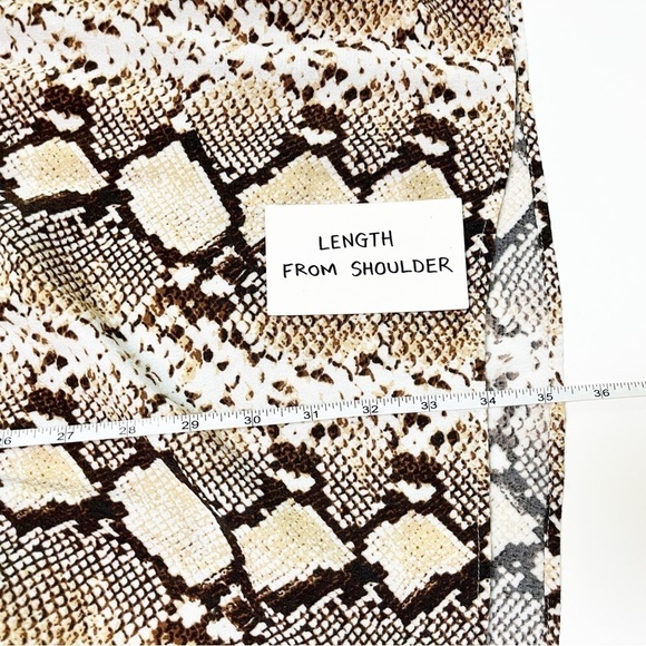 Anthropologie Maeve Juno Printed‎ Dress XS reptile snake neutral beige snakeskin - Picture 10 of 14